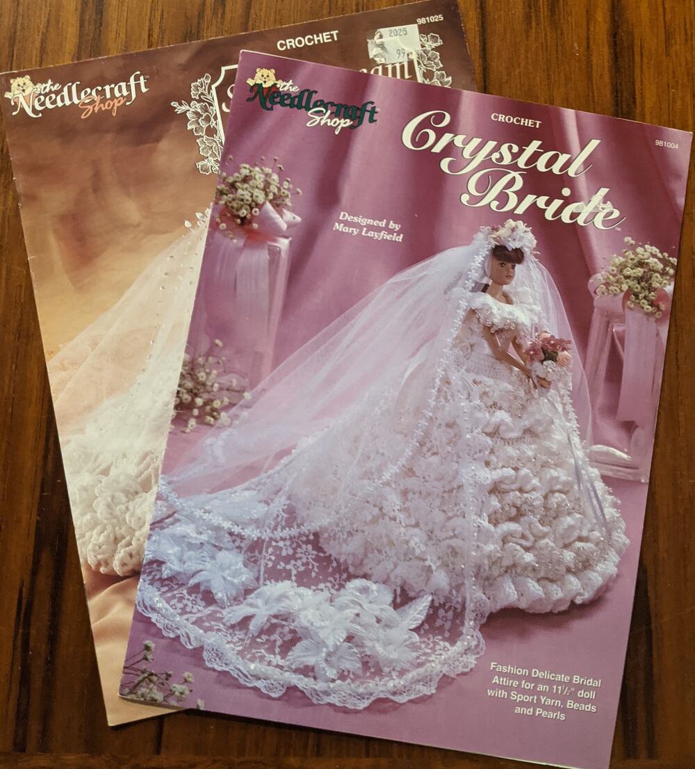 2 Crochet Doll Bride Dress Patterns